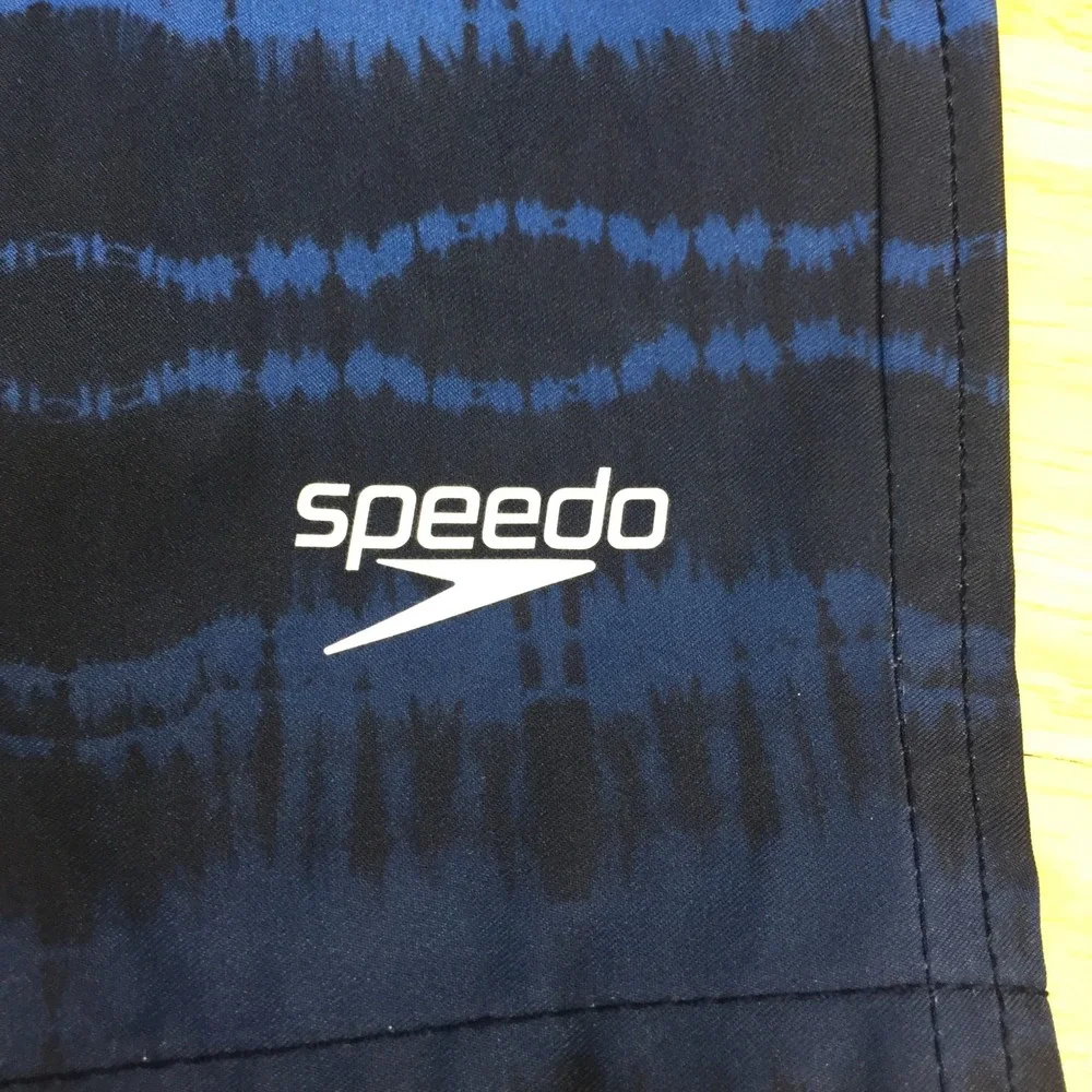Speedo Mens Swim Trunks XL Blue Tie Dye Stripe Board Shorts‎ 7721254400 NEW